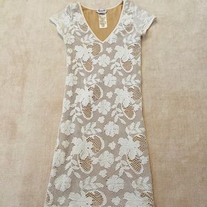 Bebe bodycon mini dress in white